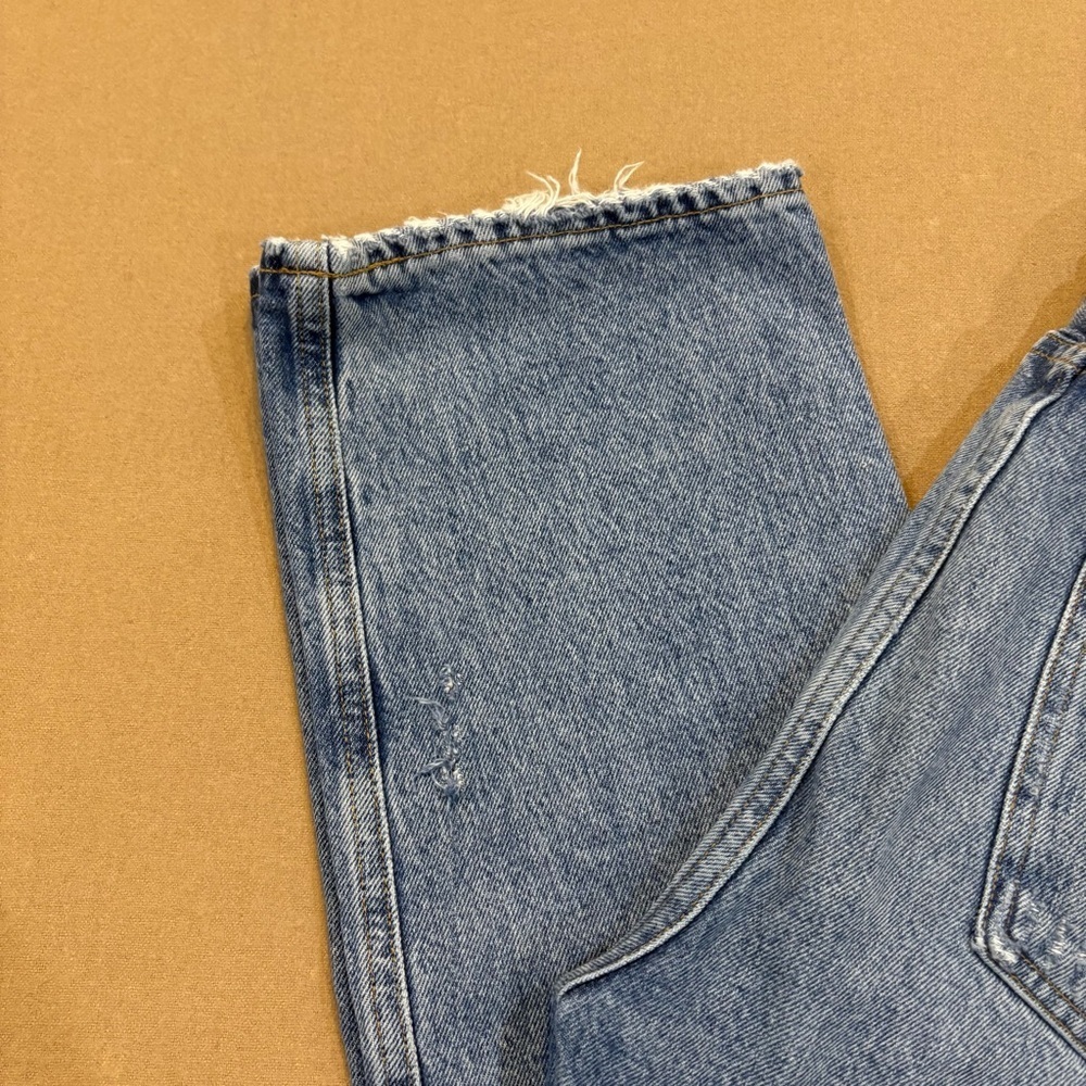 AGOLDE 90s Mid Rise Straight Leg Distressed Jeans Light Wash Size 27 - Picture 3 of 14